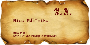 Nics Mónika névjegykártya